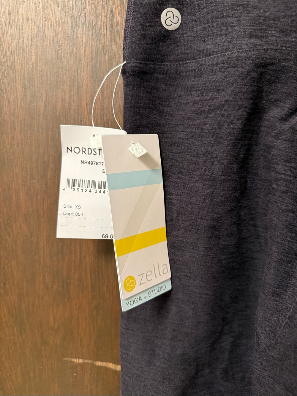 NWT Zella Studio High Waist Yoga Leggings XS Dark Charcoal Gray | Nordstrom - Picture 3 of 4